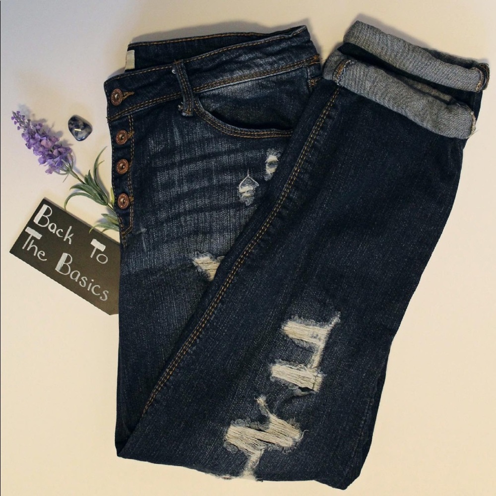 Faux ripped jeans